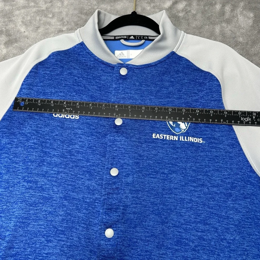 Adidas Eastern ILLINOIS Varsity Players Jacket Button Up Logo Blue Men's Large L